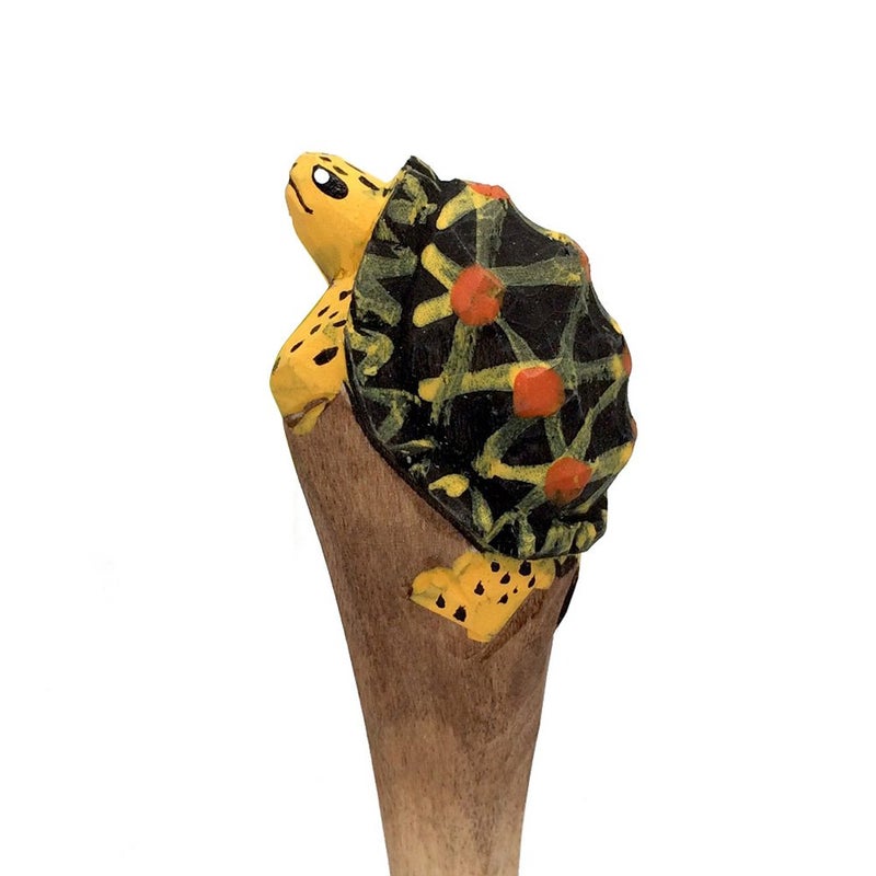 ornerx 7" Wooden Animal Handy Carving Turtle Ballpoint Pen 1PC - Image 3